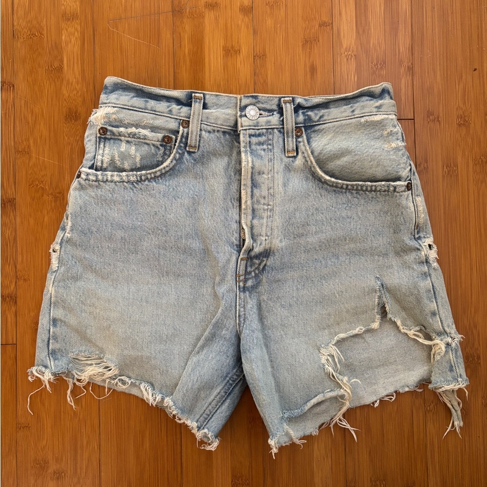 Agolde Parker Long Denim Shorts